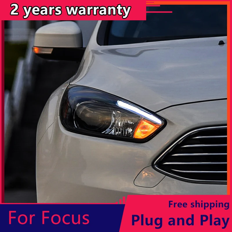 

KOWELL Car Styling for Ford Focus Headlights 2015-2018 Focus3 LED Headlight DRL Bi Xenon Lens High Low Beam Parking Fog Lamp