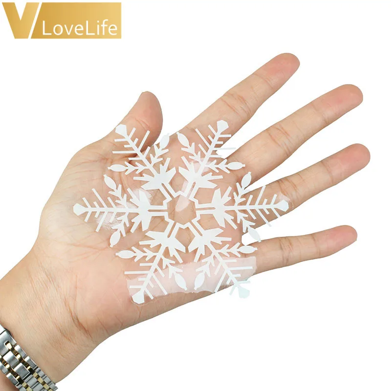 

48X White Christmas Snowflake Dot Sticker PVC Kids Room Christmas Decoration For Home New Year Sticker Winter Glass Wall
