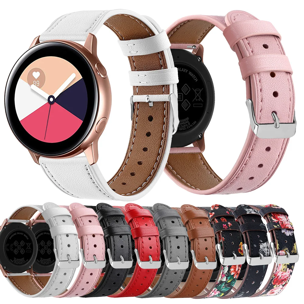 

Ремешок кожаный для Samsung Galaxy Watch Active 1 2, браслет-петля для смарт-часов Samsung Galaxy Watch 42 мм Watch 3 41, 20 мм
