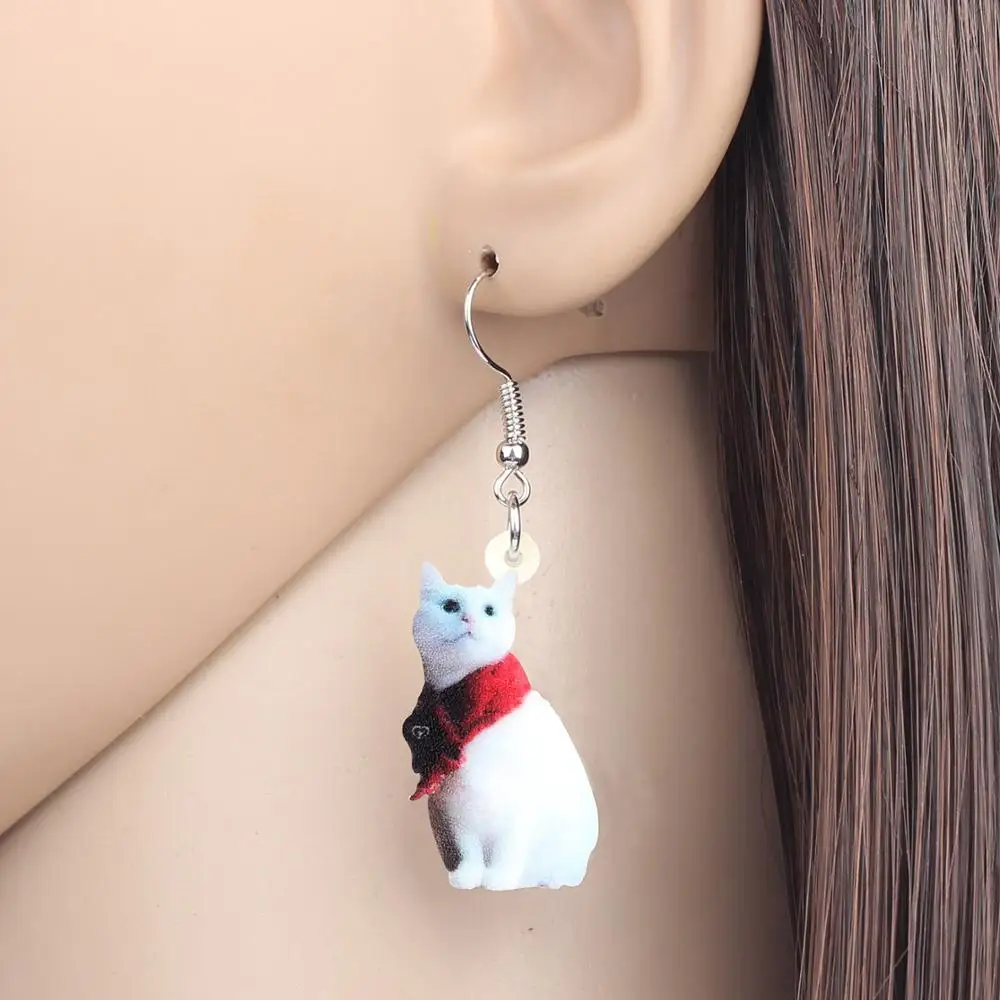 Bonsny акриловый Рождественский шарф Проволочная шерсть кошка котенок ювелирный