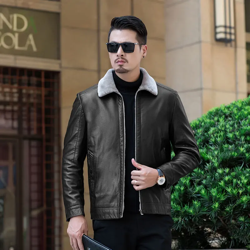 Мужская Флисовая парка с меховым воротником черная теплая куртка большого