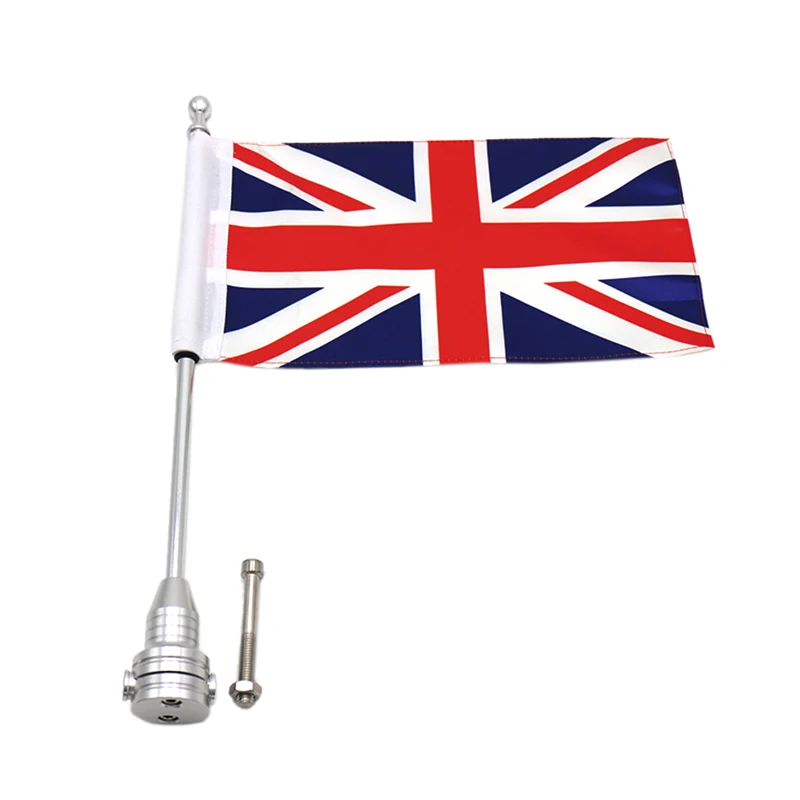 1 шт. полюс Америка крепление Флаг США/Великобритания Черный/серебряный мотоцикл
