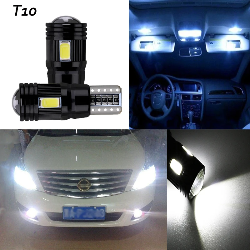 4 шт. T10 5630 6smd W5W Автомобильный светодиодный лампочка указателя поворота Canbus Авто