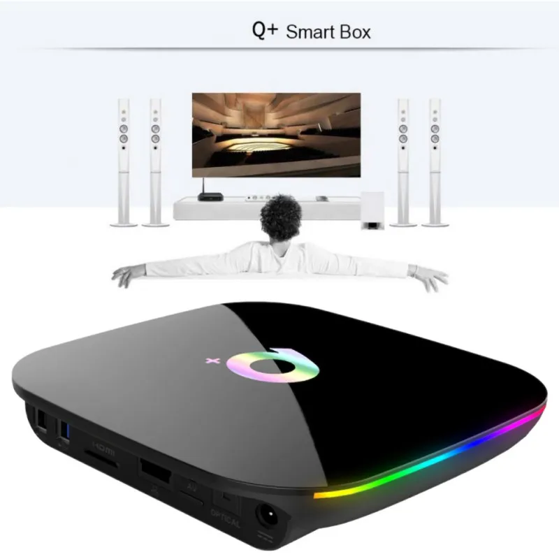 Q Plus 4 Гб + 32 ГБ Смарт ТВ приставка Android 9 0 H6 четырехъядерный 6K USB3.0 WiFi 3D HD медиа Новый |