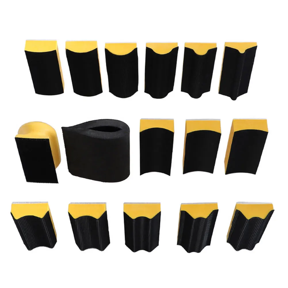 

New Sanding Block Pad Shaped Abrasive Hand Polishing Blocks Sanding Disc Grinding Sponge Corner Sanding Tool 16PCS