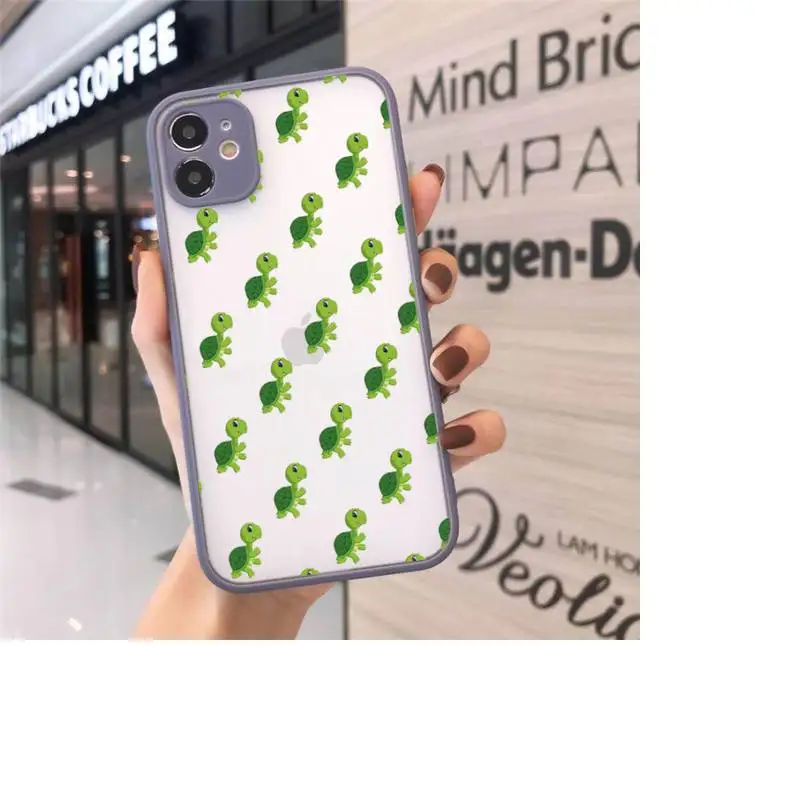 

Cartoons tortoise Phone Case matte transparent For iphone 7 8 11 12 plus mini x xs xr pro max cover