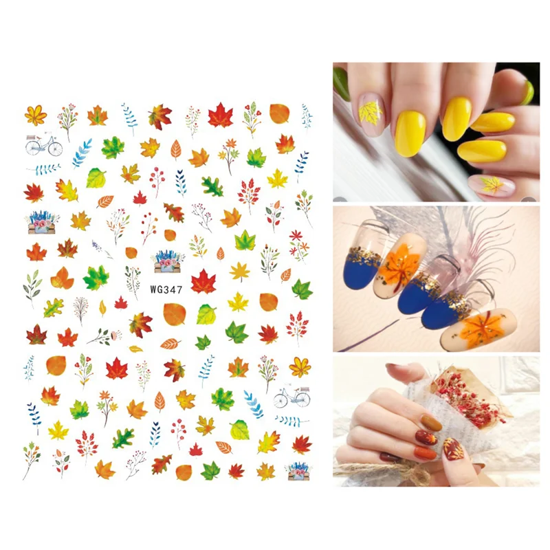 

Cartoon Leaf Nail Art Sticker Flower Plant Animal DIY Adhesive Nail Art Repair Decorative Applique Accessories 10PCS Nude Pieces