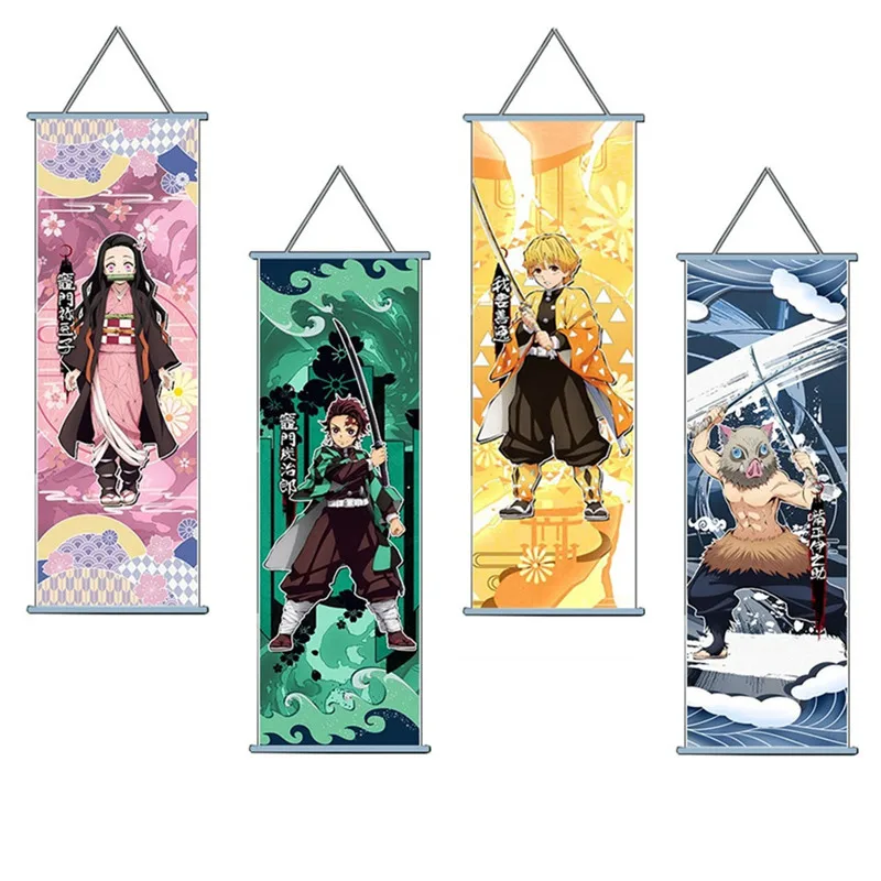 

Demon Slayer: Kimetsu No Yaiba Tanjirou Nezuko Anime Manga Wall Poster Scroll Wall Hanging Poster Home Decor