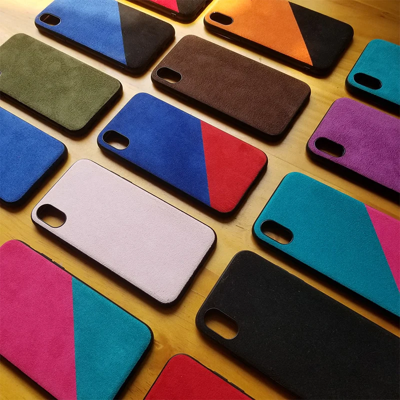 Роскошный чехол из искусственной кожи для iPhone X XS деловые чехлы телефонов замши и