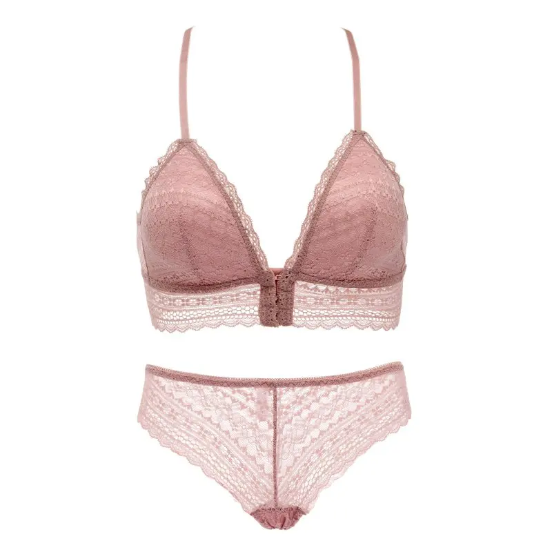 

Ultra-thin Sexy Lace Bra Set Beauty back bra +Perspective Panties Women Underwear Comfortable Breathable lingerie Push Up Bra