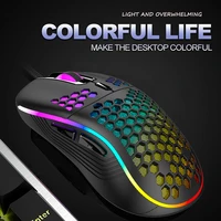 rgb backlight wired gaming mouse for computer mouse lightweight honeycomb shell ergonomic mice with cable for pc desktop