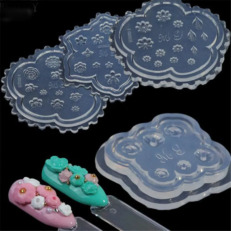 1PC Nail Art Silicone Mold Fashion Flower Daisy Pattern 3D Leaves Books Form UV Gel Design Manicure Accessory Tool | Красота и