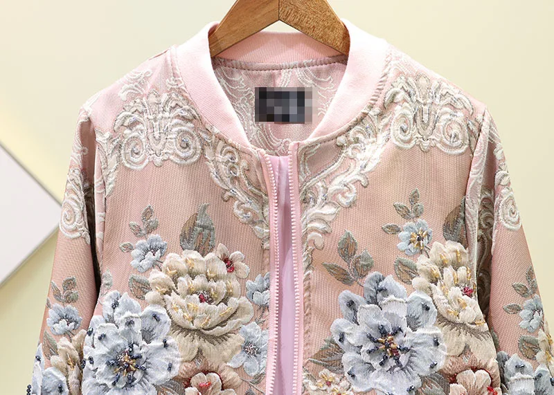 Autumn Winter Hot Sale Fashion Runway Designer Outwear Women Elegant Floral Embroidery Hollow Out Luxury Coat Short Jacket