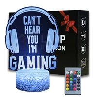 cant hear you im gaming video games night light for children headphones gamer color changeable table lamp for home decoration