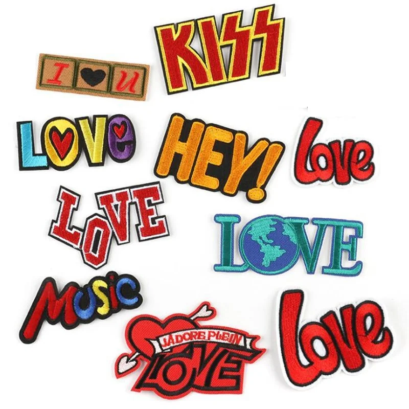 5 шт. вышитые патчи с надписью Love|Заплатки| |