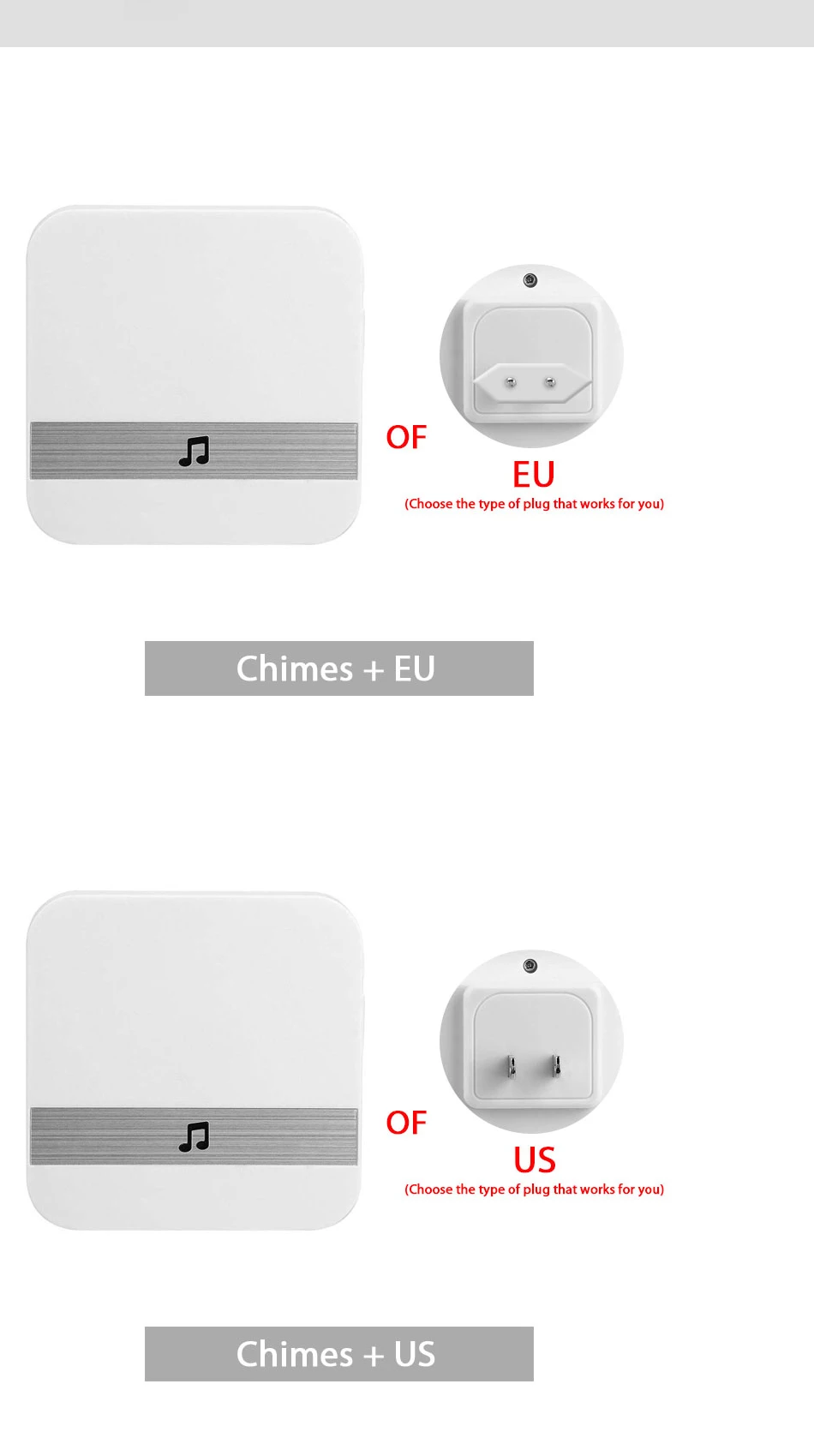 Wi-Fi видео дверной звонок Chime умный Внутренний дверной звонок беспроводной приемник AC 90-250 В США ЕС Великобритания AU Plug