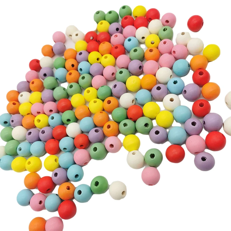 

Fkewyy 30/50/100pcs Wood Beads 10mm Wood Accessories Bulk Items Wholesale Lots 20 Colors Beads For Jewelry Making DIY Meterials