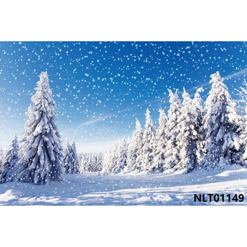 NLT01149 Виниловый фон для фотосъемки с изображением рождественской елки зимы снега снежинок горного леса - Цвет: NLT01149