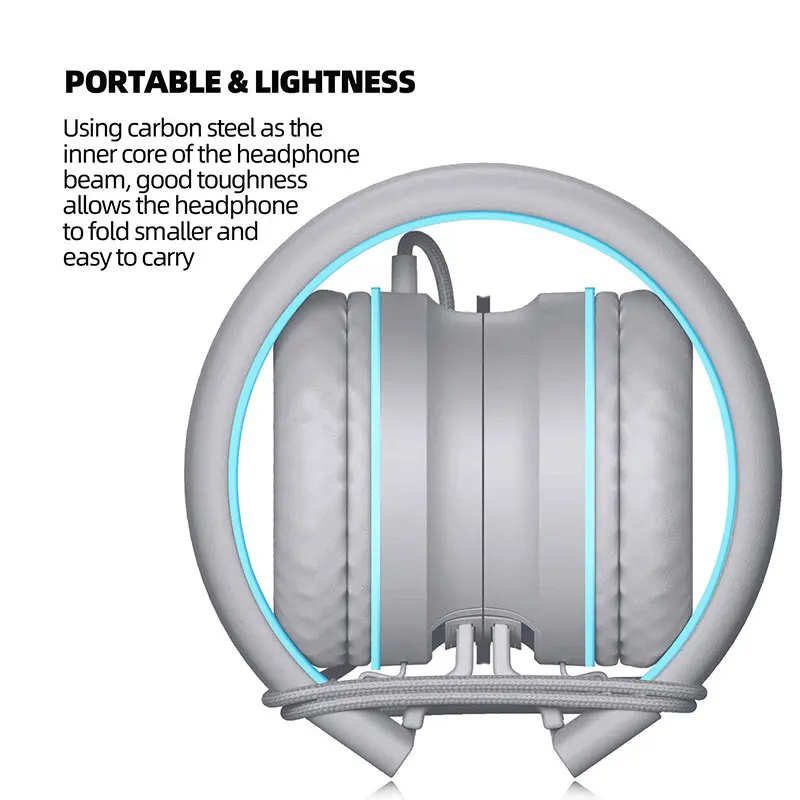 Детские наушники со стереозвуком проводные регулируемая головная повязка