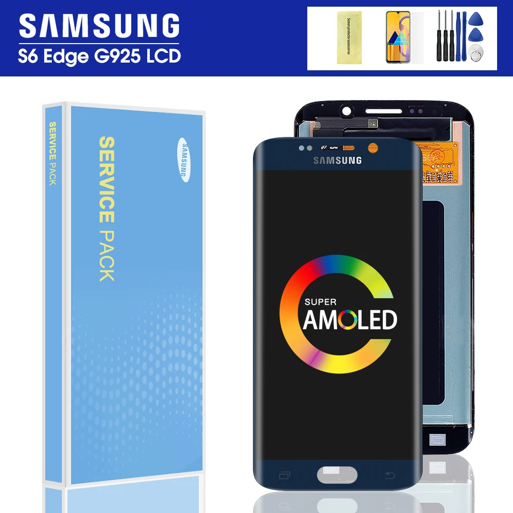 Оригинальный 5 1 ''SUPER AMOLED дисплей для SAMSUNG Galaxy S6 edge ЖК-дисплей с рамкой G925 G925I G925F
