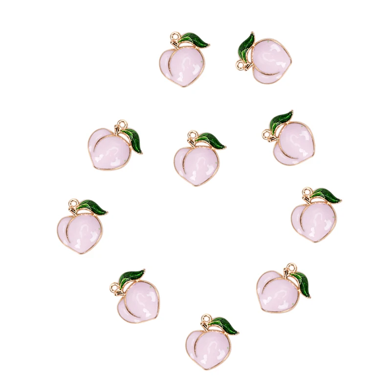 10 шт металлические эмалированные Подвески Фрукты подвески персики для сережек