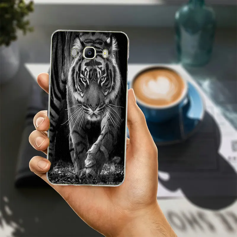 Чехлы для телефонов в полоску с изображением животных тигра белого цвета Samsung Galaxy