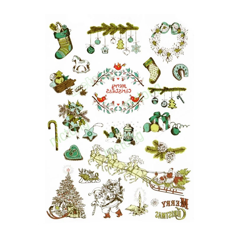 Рождественские конфеты подвесное украшение татуаж рук водонепроницаемый