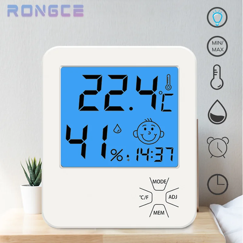 indoor digital temperature humidity clock lcd electronic mini thermometer hydrometer meter with stand hygrometer humidity gauge free global shipping