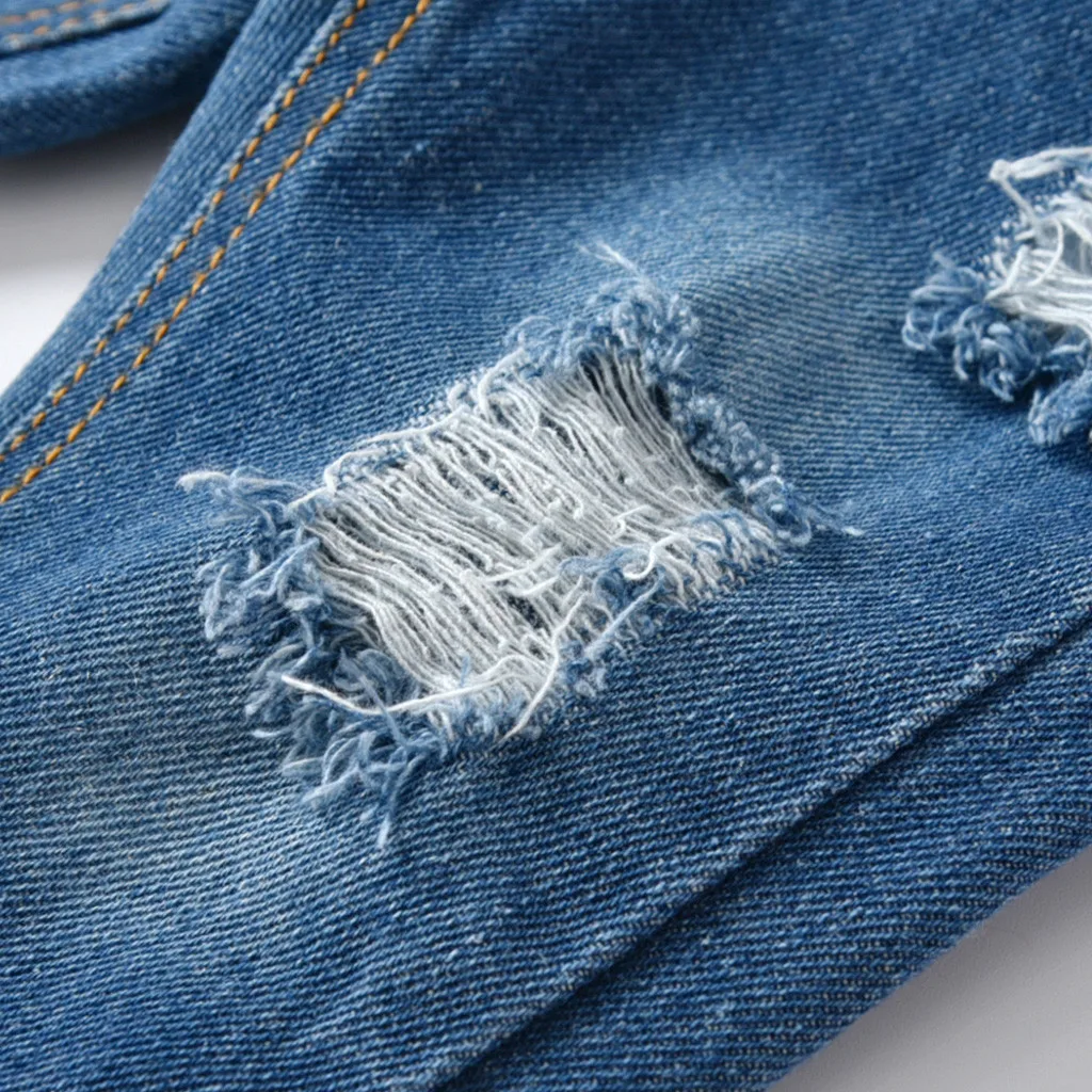 Детские модные однотонные джинсы для маленьких девочек и мальчиков длинные