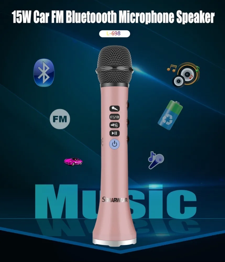 L698 Bluetooth профессиональный караоке автомобильный Мобильный микрофон динамик семья KTV беспроводной портативный пение музыка игровой динамик