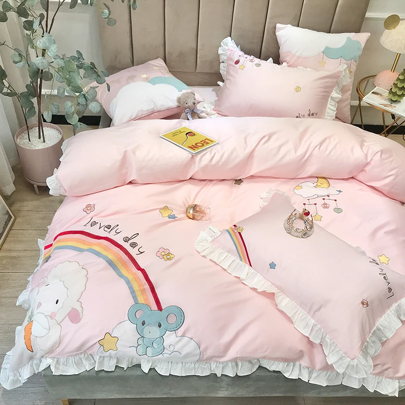 Роскошные комплекты постельного белья с вышивкой Комплект из египетского хлопка