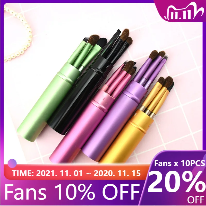 

2021 New Professional Makeup Brushes Set Portable Travel Set Mini Eyeshadow Eyeliner Eyebrow Lip Brush Women Beauty Tool