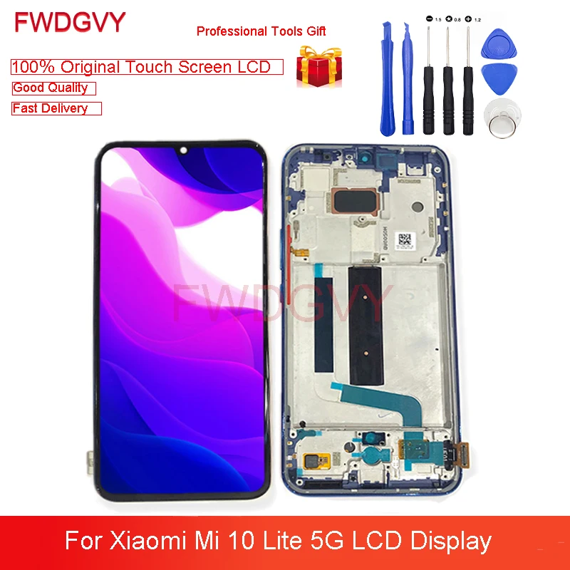 

6,57 "оригинальный AMOLED для Xiaomi Mi 10 Lite 5G ЖК-дисплей 10 сенсорный экран панель ЖК-дигитайзер в сборе запасные части для ремонта