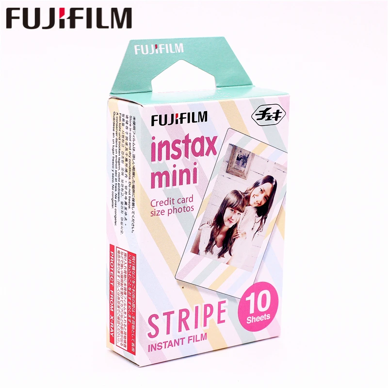 Пленка Fujifilm Instax Mini на выбор фоторамка 10-100 лист фотобумага для камеры Instax Mini 9 Mini 8 Instant Mini 70 90 - Цвет: 10 sheets Stripe