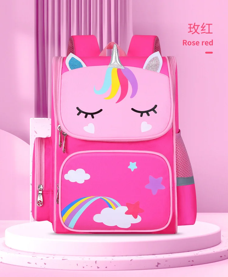 Детские школьные ранцы в британском стиле с радужным единорогом ортопедический