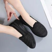 women summer outdoor sweet flats shoes breathable mesh sneakers shoes for female slip on fashion ladies walking shoes big size
