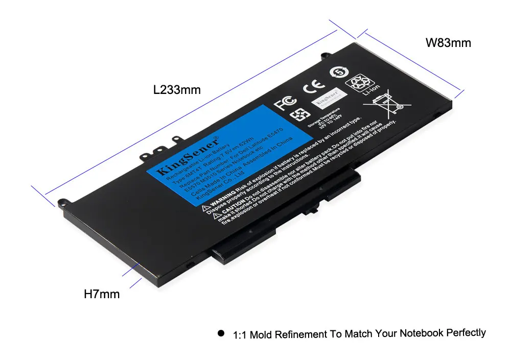 KingSener 6MT4T ноутбук Батарея для Dell Latitude E5470 E5570 Тетрадь 15," M3510 7V69Y TXF9M 79VRK 07V69Y 7,6 V 62WH