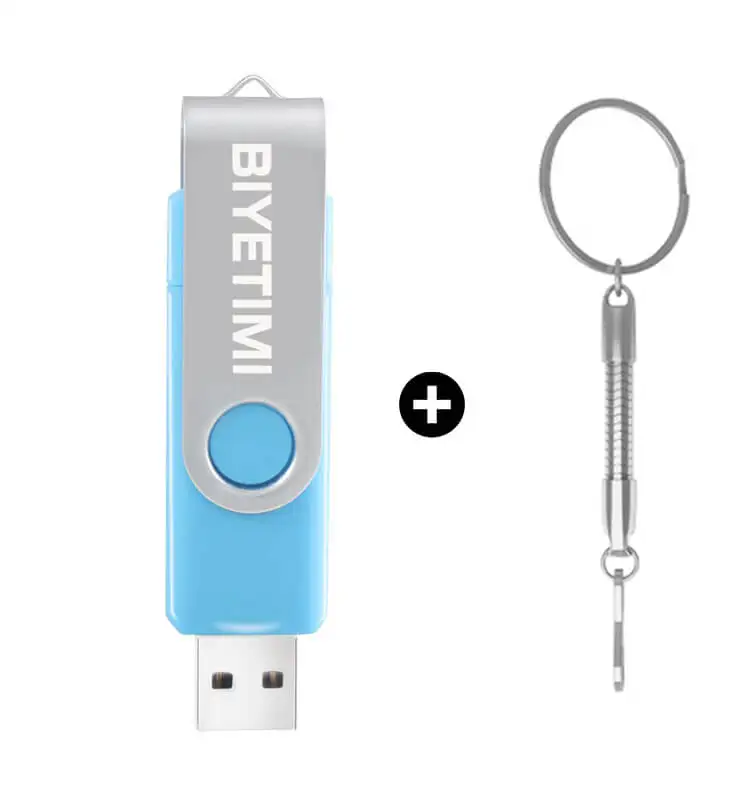 Light blu with chain Miniseas Многофункциональный USB флэш-накопитель 64 Гб cle usb флеш-накопитель 32 Гб оперативной памяти, 16 Гб встроенной памяти, 8 ГБ 4 ГБ USB 2,0 флеш-накопитель для android/ПК memoria - Цвет: Light blu with chain