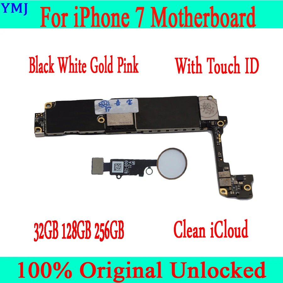 С сенсорным идентификатором для iphone 7 материнская плата с ОС оригинальная