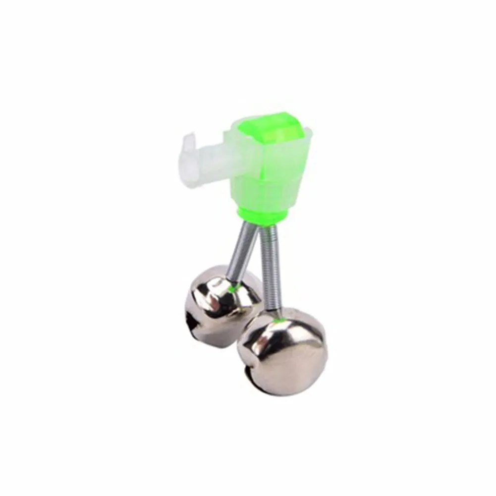 

10Pcs Luminous Twin Spiral Bells Fishing Bite Alarms Carp Rod Tip Clips Tool Glow-in-the-dark fish bell alarm 50 x 32mm green