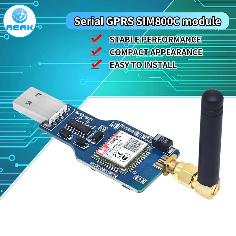 

Четырёхдиапазонный модуль GSM GPRS SIM800C SIM800, модуль для беспроводной Bluetooth-передачи SMS с антенной, USB к GSM