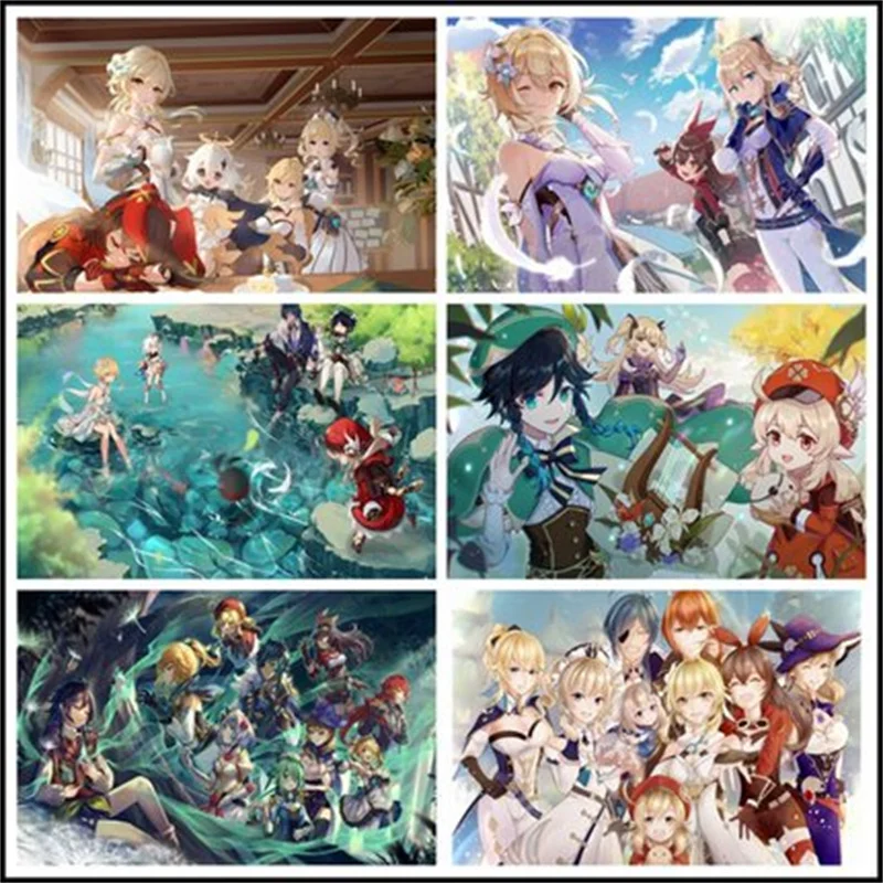 

Аниме игра Genshin ImpactCG головоломка настенное украшение картина деревянная головоломка 1000 шт. Рождественский подарок индивидуальные образова...
