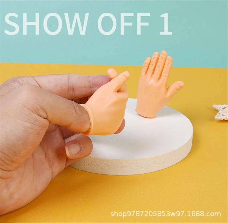 

6 Type Adult Kid Novelty Toys Funny Finger Fidget Small Luminous Hand Palm Tease Cat Pet Gags Joke Party Halloween Cosplay Props