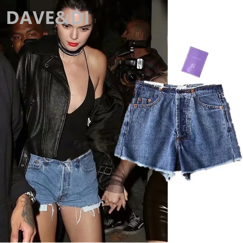 Dave & Di летние джинсовые шорты для женщин Kendall Jenner high street винтажные потертые рваные