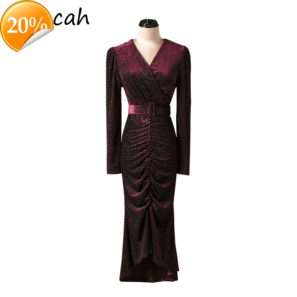 

Women Summer Fashion Designer Party Midi Dress Long arm Sharpening High waist Elegant thin ladies Pencil dresses Vestido