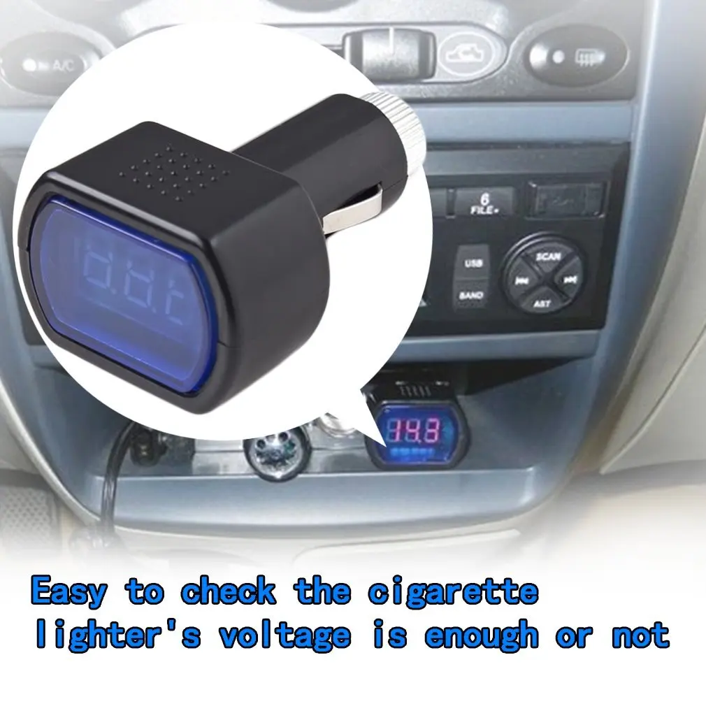 Universal LED Digital Display Cigarette Lighter Electric Voltage Meter For Auto Car Vehicle Battery Monitor Voltmeter Black | Инструменты
