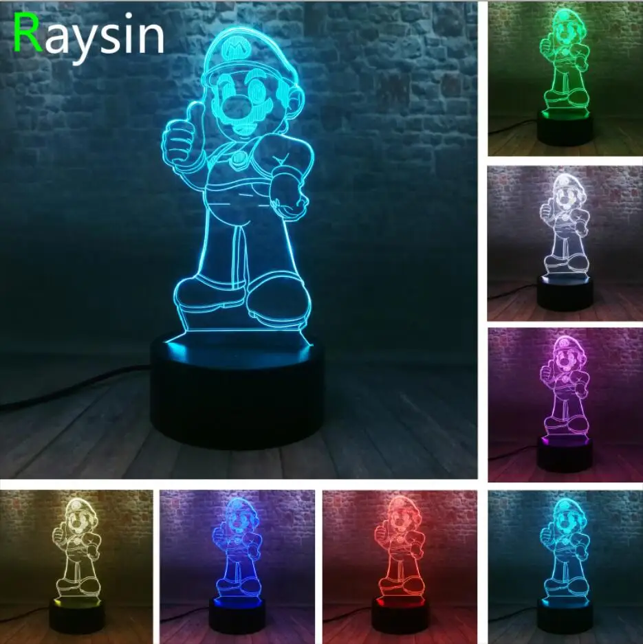 Style 2 11 вариантов 3D светодиодный Марио Моделирование Супер Марио Bros Yoshi лампа 7 цветов изменить ночные огни Мальчики Рождество фестиваль День рождения игрушки подарок - Испускаемый цвет: Style 2