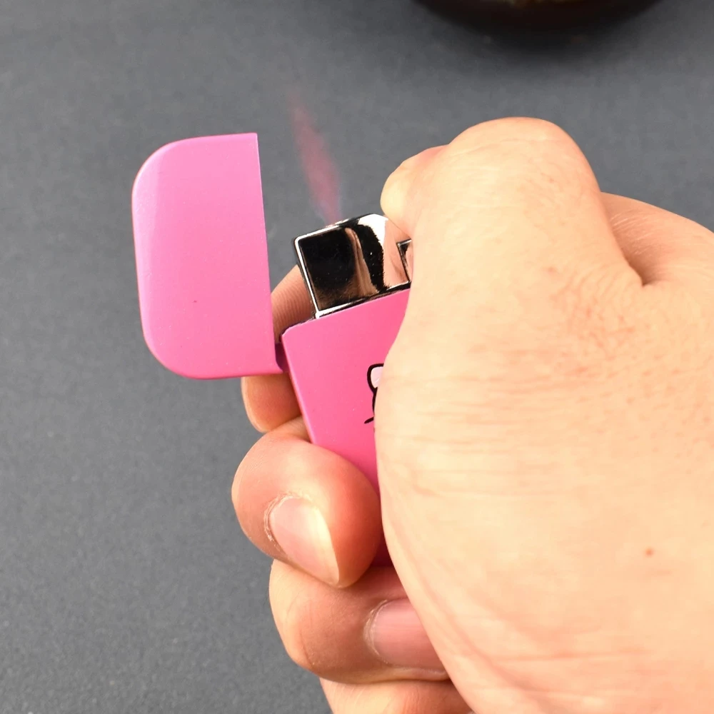 

Creative hot sale pink cat lighter windproof red portable mini ultra-thin portable cigarette lighter cute girl gift