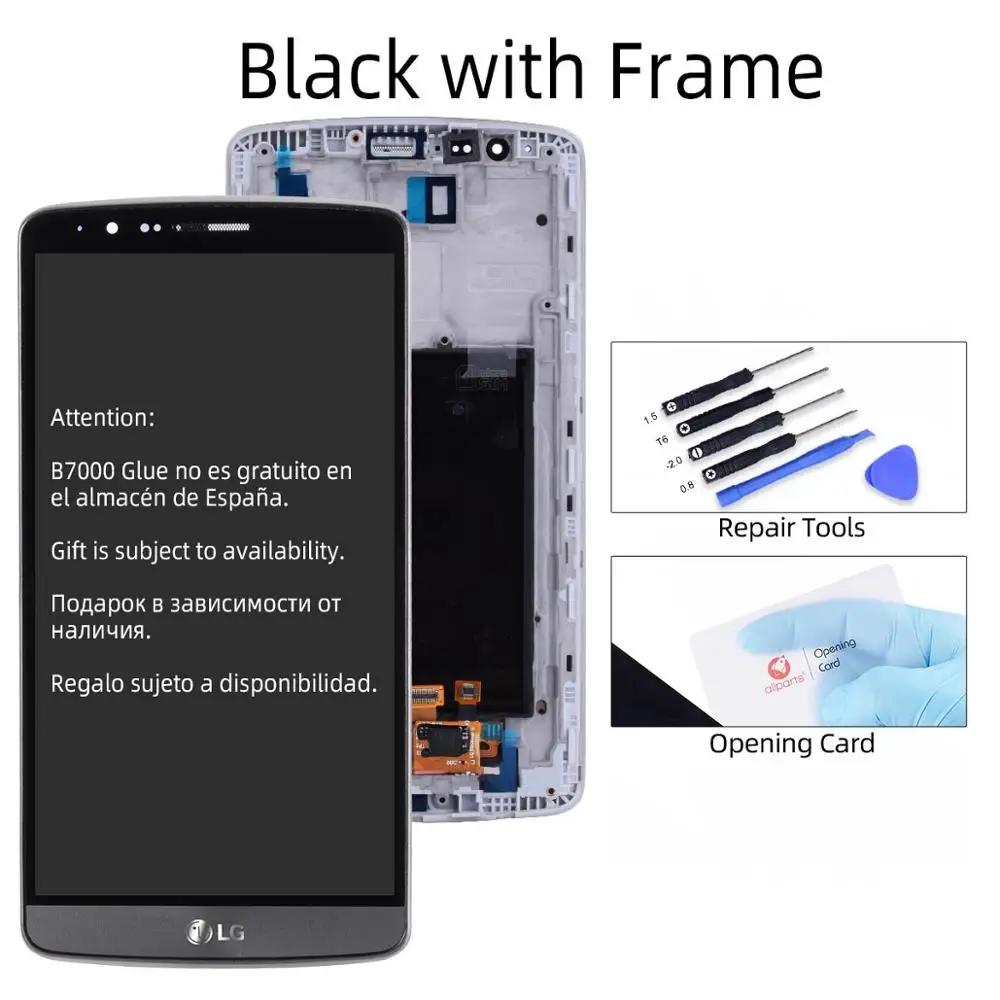 Дисплей для LG Optimus G3 LCD в сборе с тачскрином на рамке Черное Белое Золото D850 D851 D855 - Цвет: with Frame Black