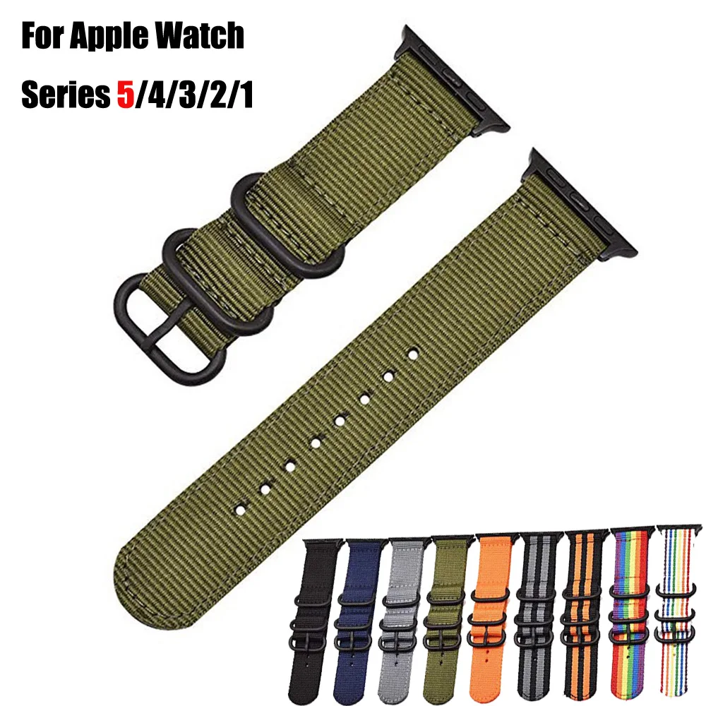 

Ремешок нейлоновый для Apple Watch Band 38 мм 40 мм 42 мм 44 мм, браслет для iwatch Series 6 SE 5 4 3 2